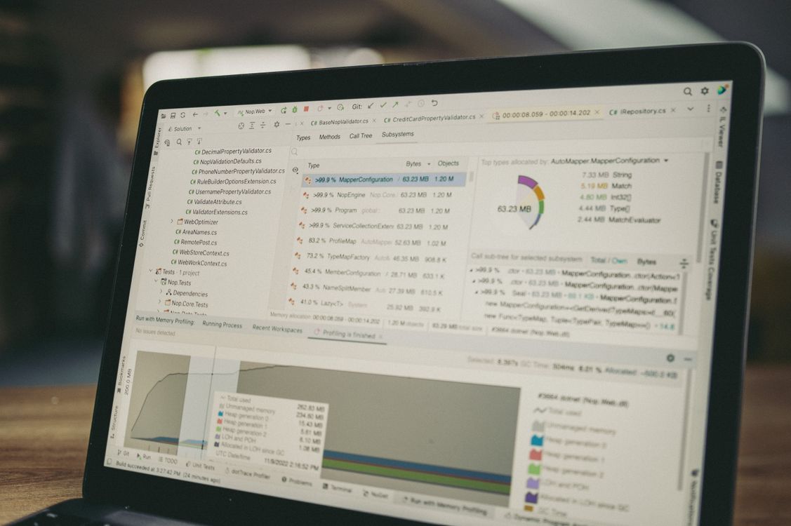 Laptop screen displaying coding and data analysis interface, representing in-demand IT skills