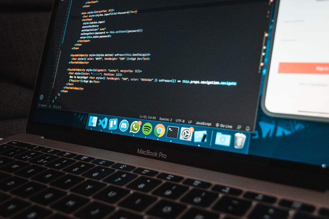 Close-up of programming code on a laptop screen representing technical skills
